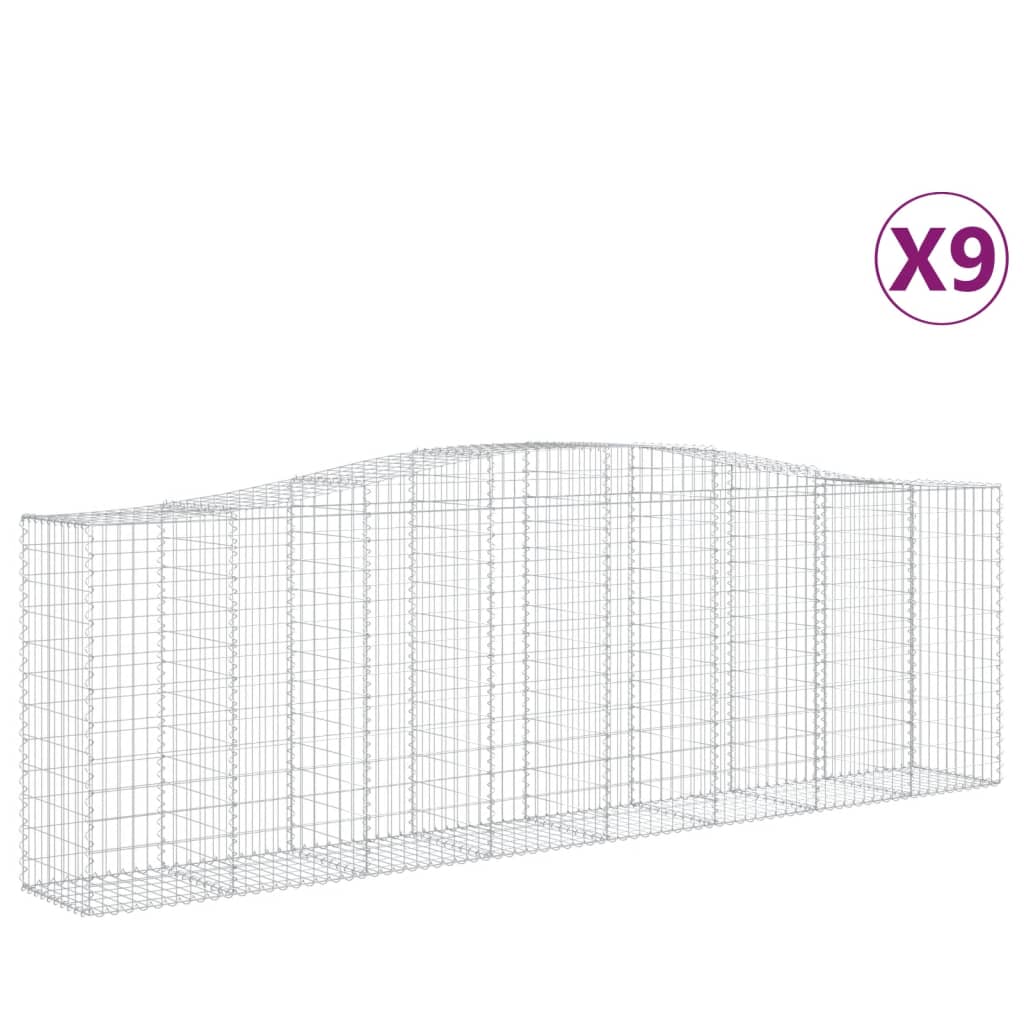 Kaarevat kivikorit 9 kpl 400x50x120/140 cm galvanoitu rauta - Sisustajankoti.fi