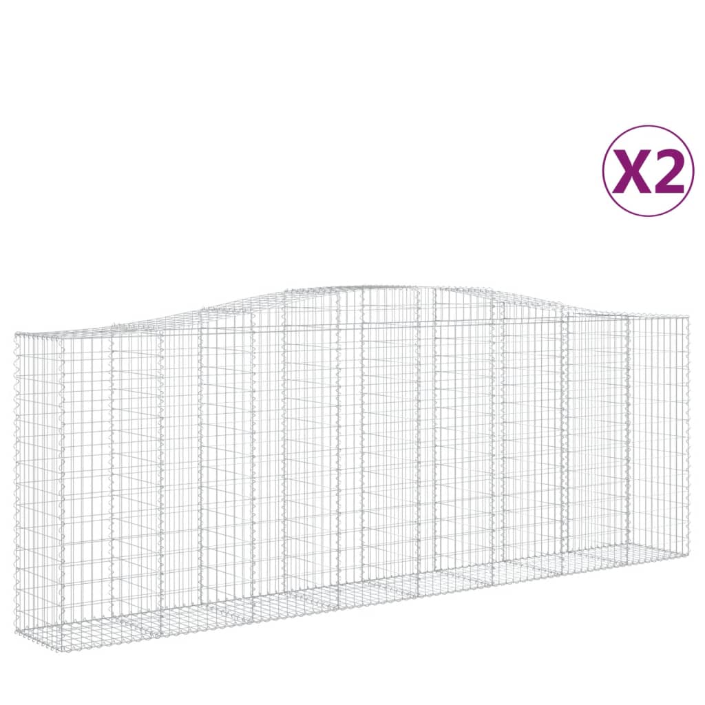 Kaarevat kivikorit 2 kpl 400x50x140/160 cm galvanoitu rauta - Sisustajankoti.fi