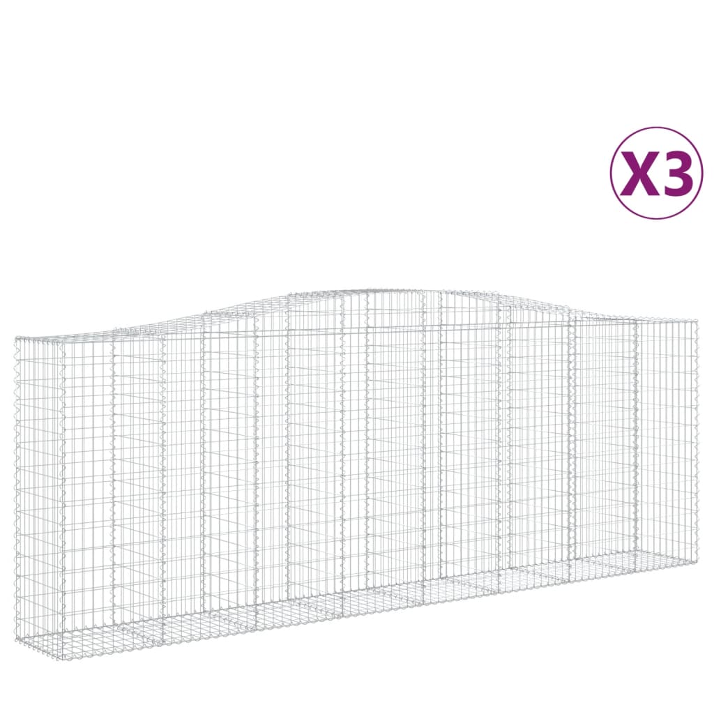 Kaarevat kivikorit 3 kpl 400x50x140/160 cm galvanoitu rauta - Sisustajankoti.fi