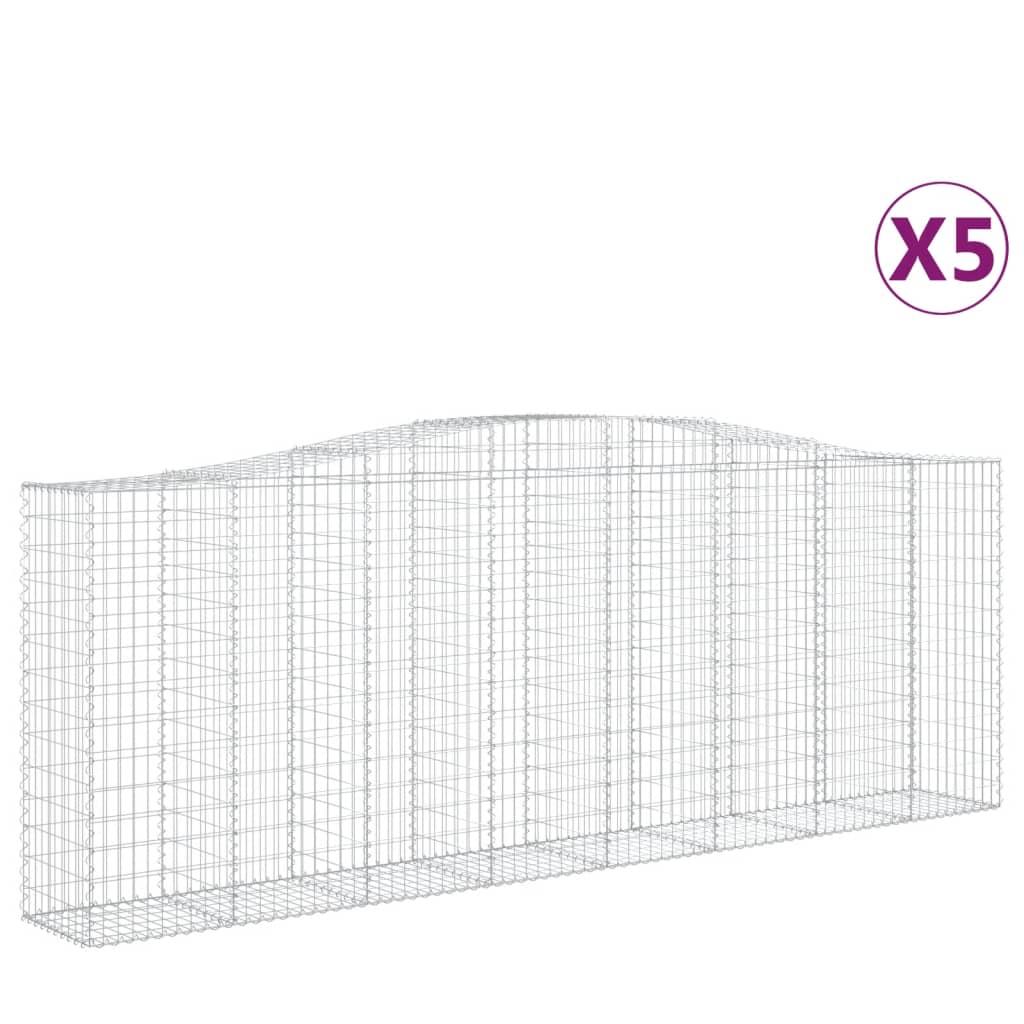Kaarevat kivikorit 5 kpl 400x50x140/160 cm galvanoitu rauta - Sisustajankoti.fi