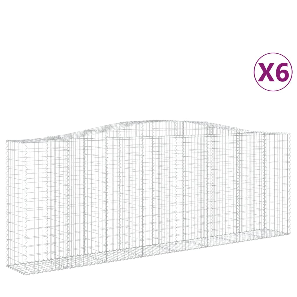 Kaarevat kivikorit 6 kpl 400x50x140/160 cm galvanoitu rauta - Sisustajankoti.fi