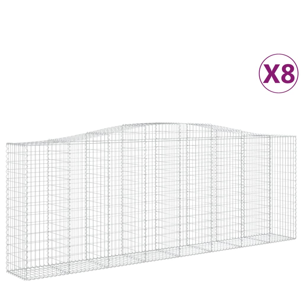 Kaarevat kivikorit 8 kpl 400x50x140/160 cm galvanoitu rauta - Sisustajankoti.fi