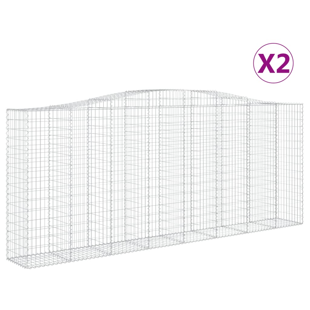 Kaarevat kivikorit 2 kpl 400x50x160/180 cm galvanoitu rauta - Sisustajankoti.fi
