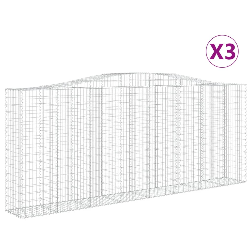 Kaarevat kivikorit 3 kpl 400x50x160/180 cm galvanoitu rauta - Sisustajankoti.fi