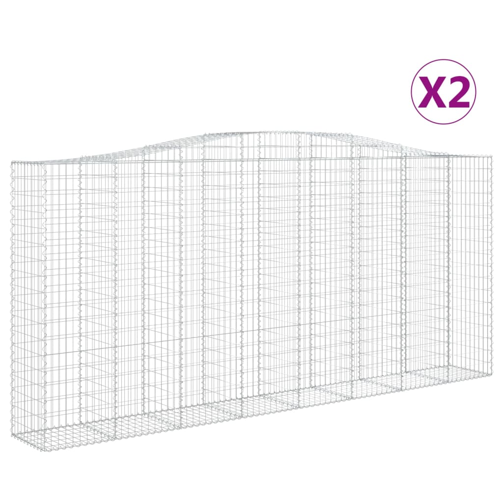Kaarevat kivikorit 2 kpl 400x50x180/200 cm galvanoitu rauta - Sisustajankoti.fi