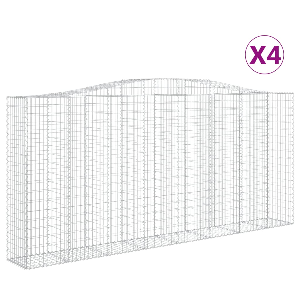 Kaarevat kivikorit 4 kpl 400x50x180/200 cm galvanoitu rauta - Sisustajankoti.fi