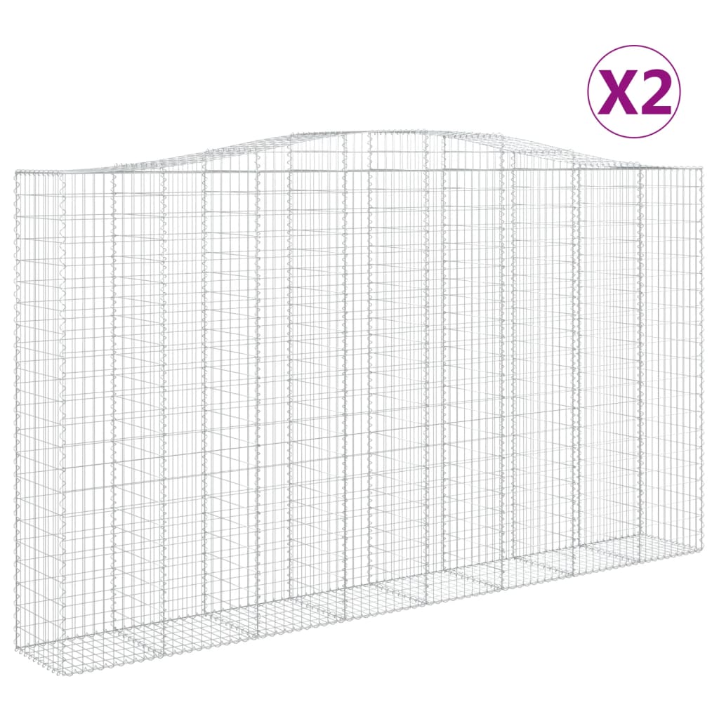 Kaarevat kivikorit 2 kpl 400x50x220/240 cm galvanoitu rauta - Sisustajankoti.fi