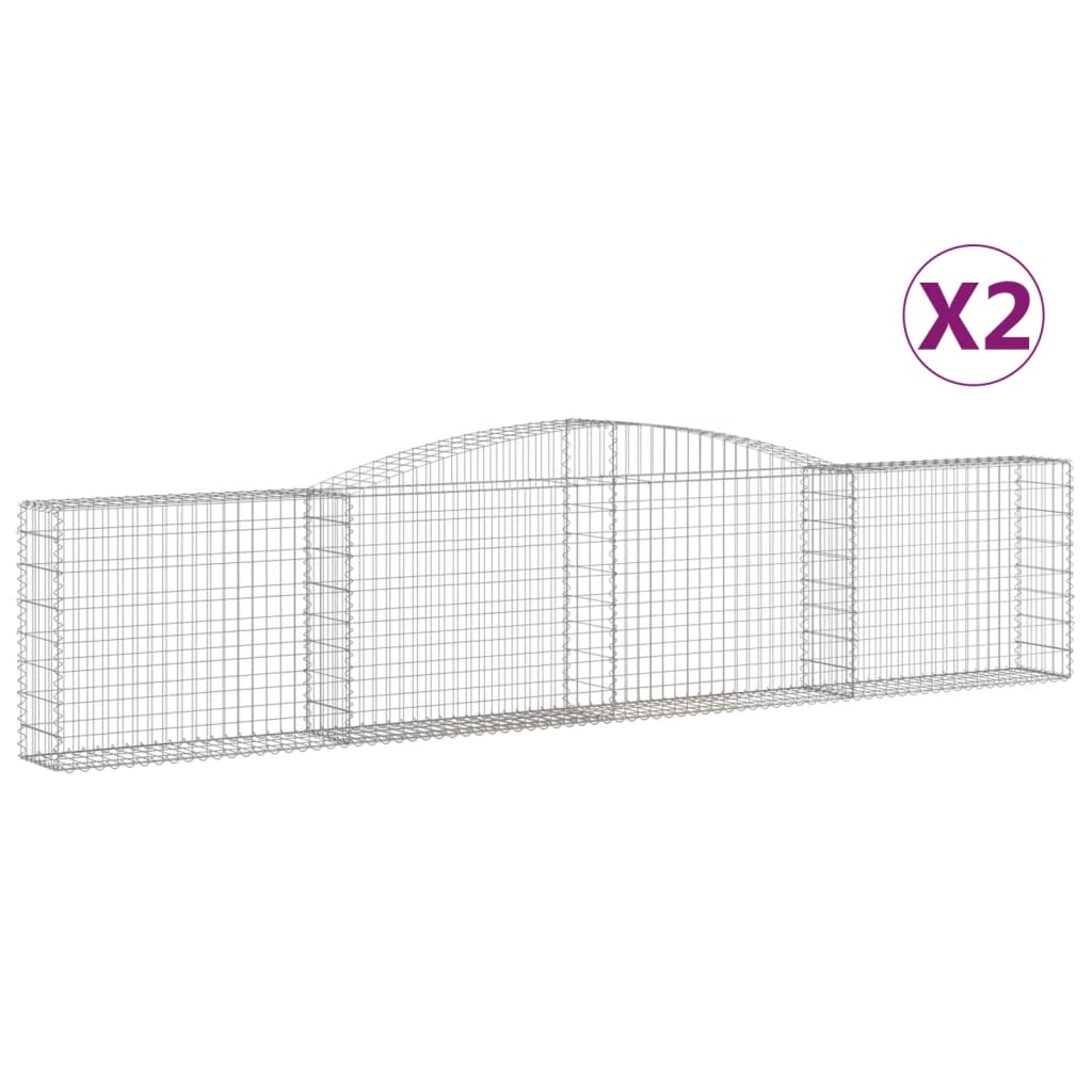 Kaarevat kivikorit 2 kpl 400x30x80/100 cm galvanoitu rauta - Sisustajankoti.fi