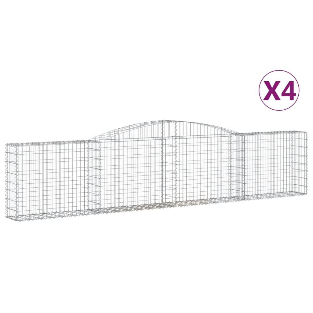 Kaarevat kivikorit 4 kpl 400x30x80/100 cm galvanoitu rauta - Sisustajankoti.fi