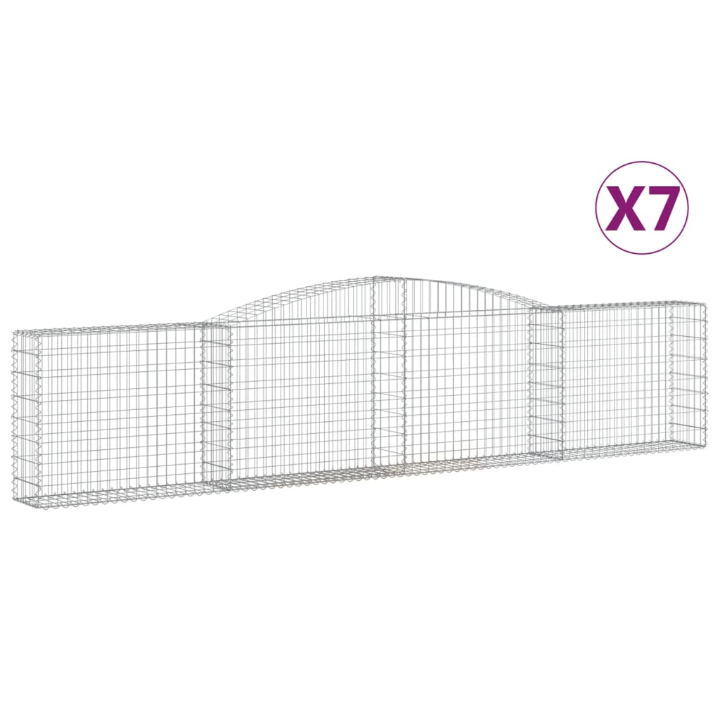 Kaarevat kivikorit 7 kpl 400x30x80/100 cm galvanoitu rauta - Sisustajankoti.fi