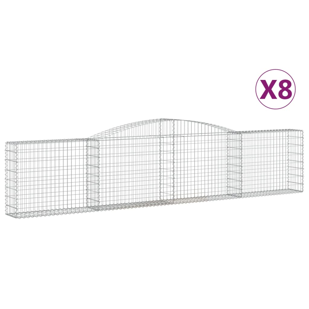 Kaarevat kivikorit 8 kpl 400x30x80/100 cm galvanoitu rauta - Sisustajankoti.fi