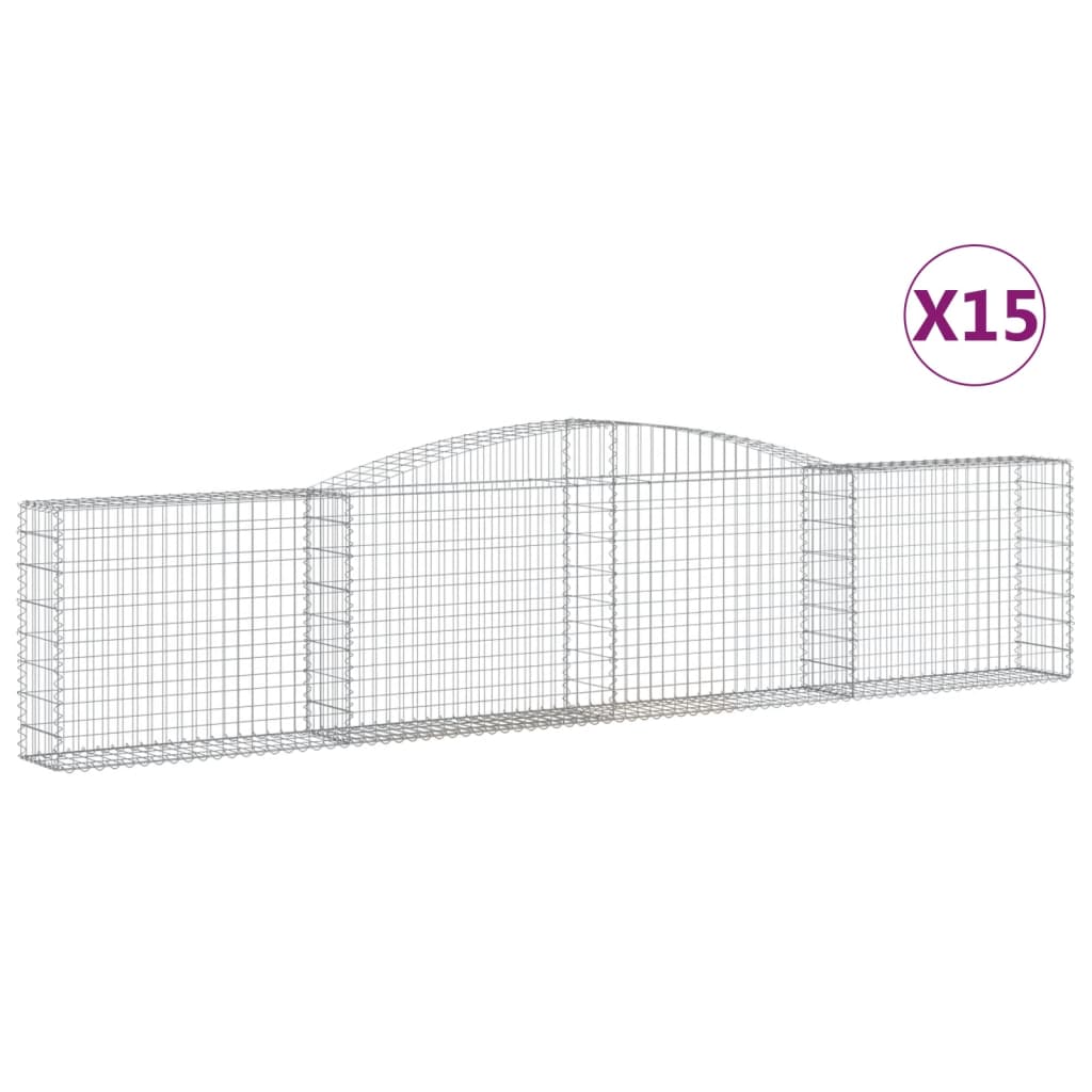 Kaarevat kivikorit 15 kpl 400x30x80/100 cm galvanoitu rauta - Sisustajankoti.fi