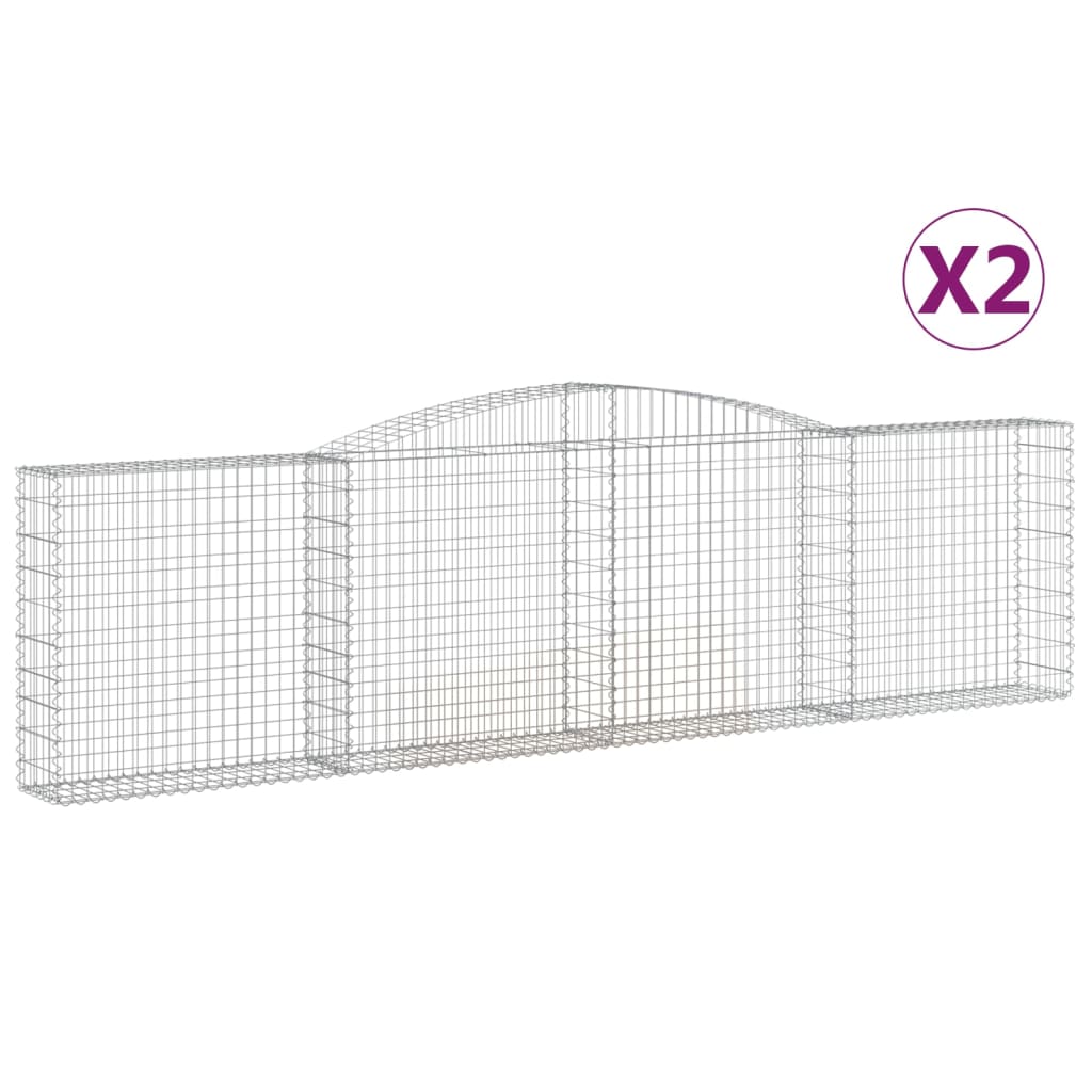 Kaarevat kivikorit 2 kpl 400x30x100/120 cm galvanoitu rauta - Sisustajankoti.fi