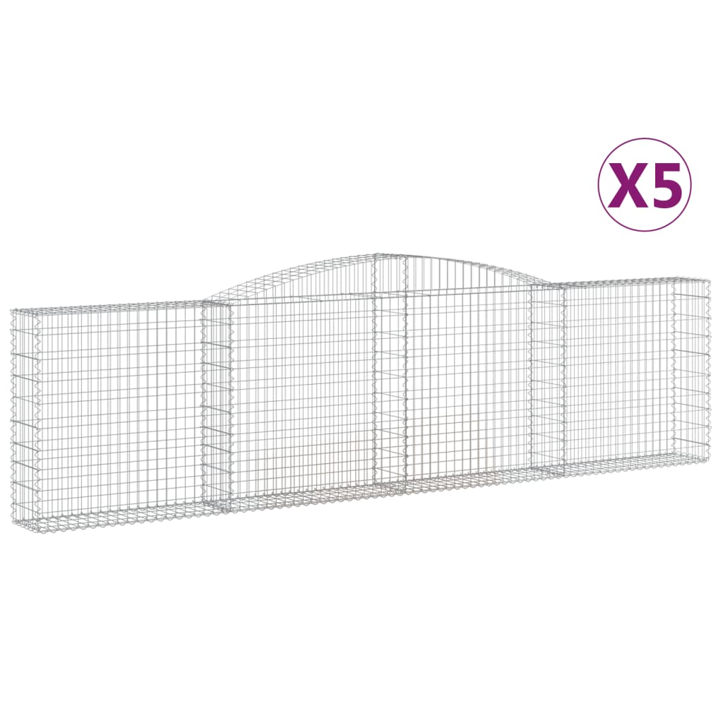 Kaarevat kivikorit 5 kpl 400x30x100/120 cm galvanoitu rauta - Sisustajankoti.fi