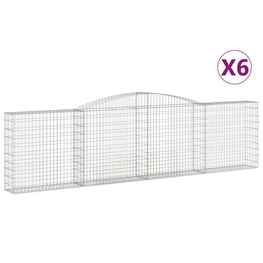 Kaarevat kivikorit 6 kpl 400x30x100/120 cm galvanoitu rauta - Sisustajankoti.fi