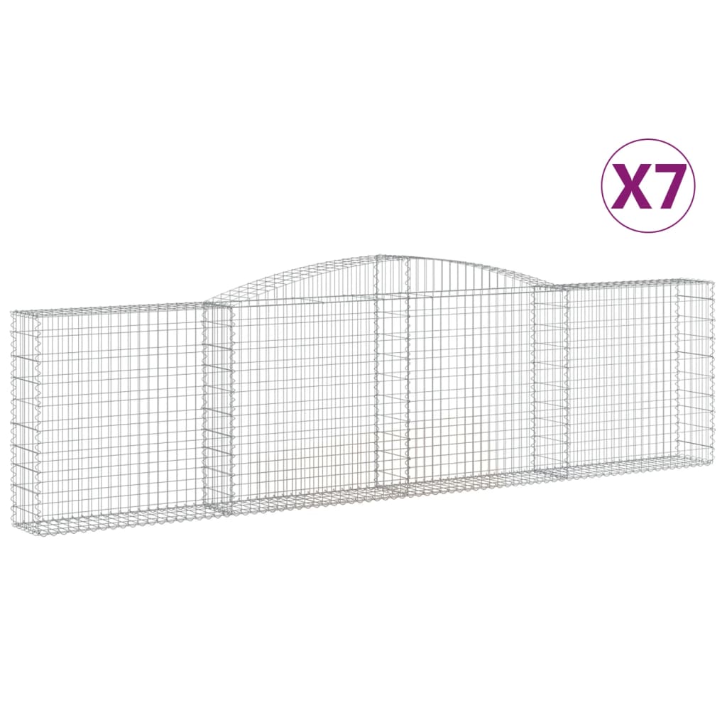 Kaarevat kivikorit 7 kpl 400x30x100/120 cm galvanoitu rauta - Sisustajankoti.fi