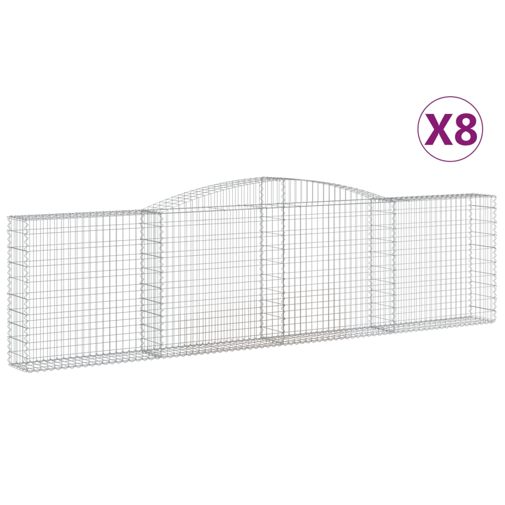 Kaarevat kivikorit 8 kpl 400x30x100/120 cm galvanoitu rauta - Sisustajankoti.fi