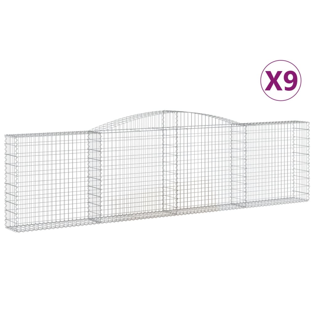 Kaarevat kivikorit 9 kpl 400x30x100/120 cm galvanoitu rauta - Sisustajankoti.fi