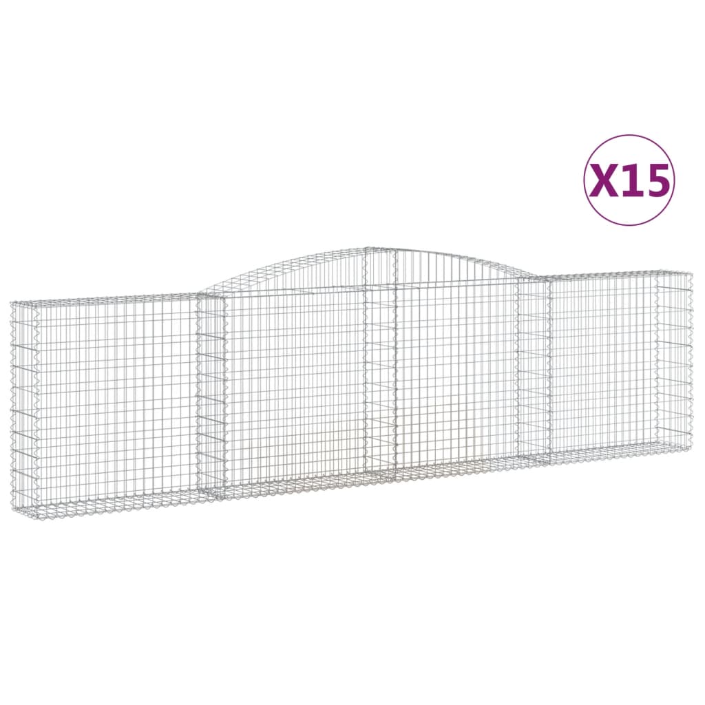 Kaarevat kivikorit 15 kpl 400x30x100/120 cm galvanoitu rauta - Sisustajankoti.fi