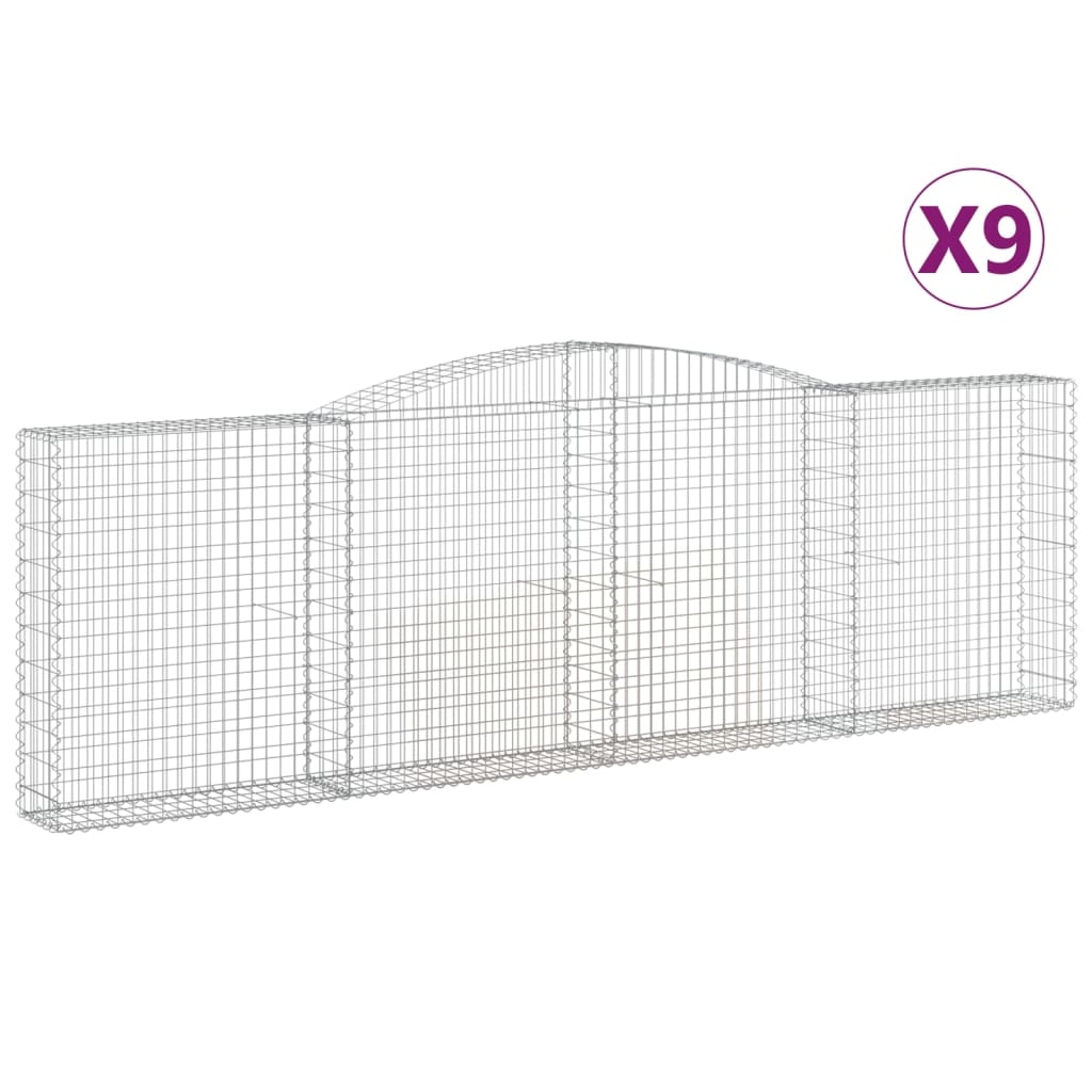 Kaarevat kivikorit 9 kpl 400x30x120/140 cm galvanoitu rauta - Sisustajankoti.fi