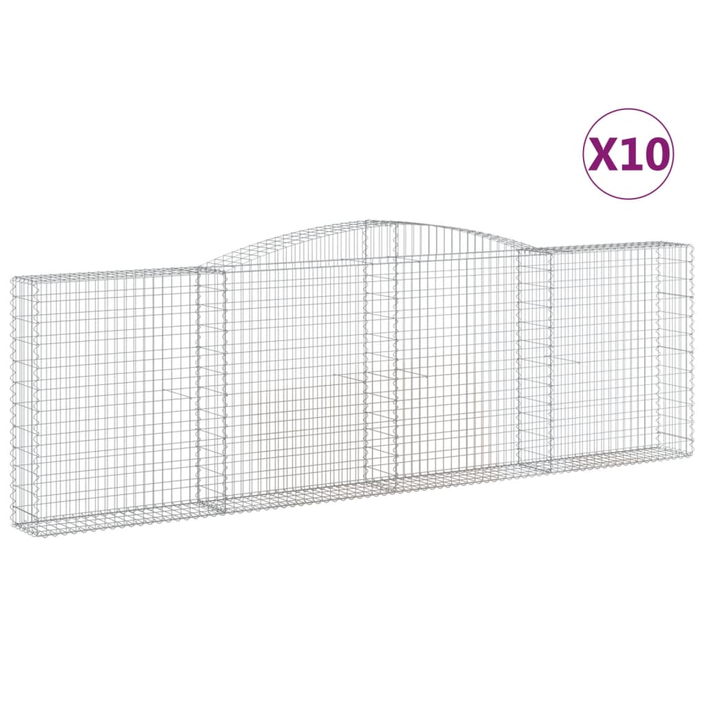 Kaarevat kivikorit 10 kpl 400x30x120/140 cm galvanoitu rauta - Sisustajankoti.fi