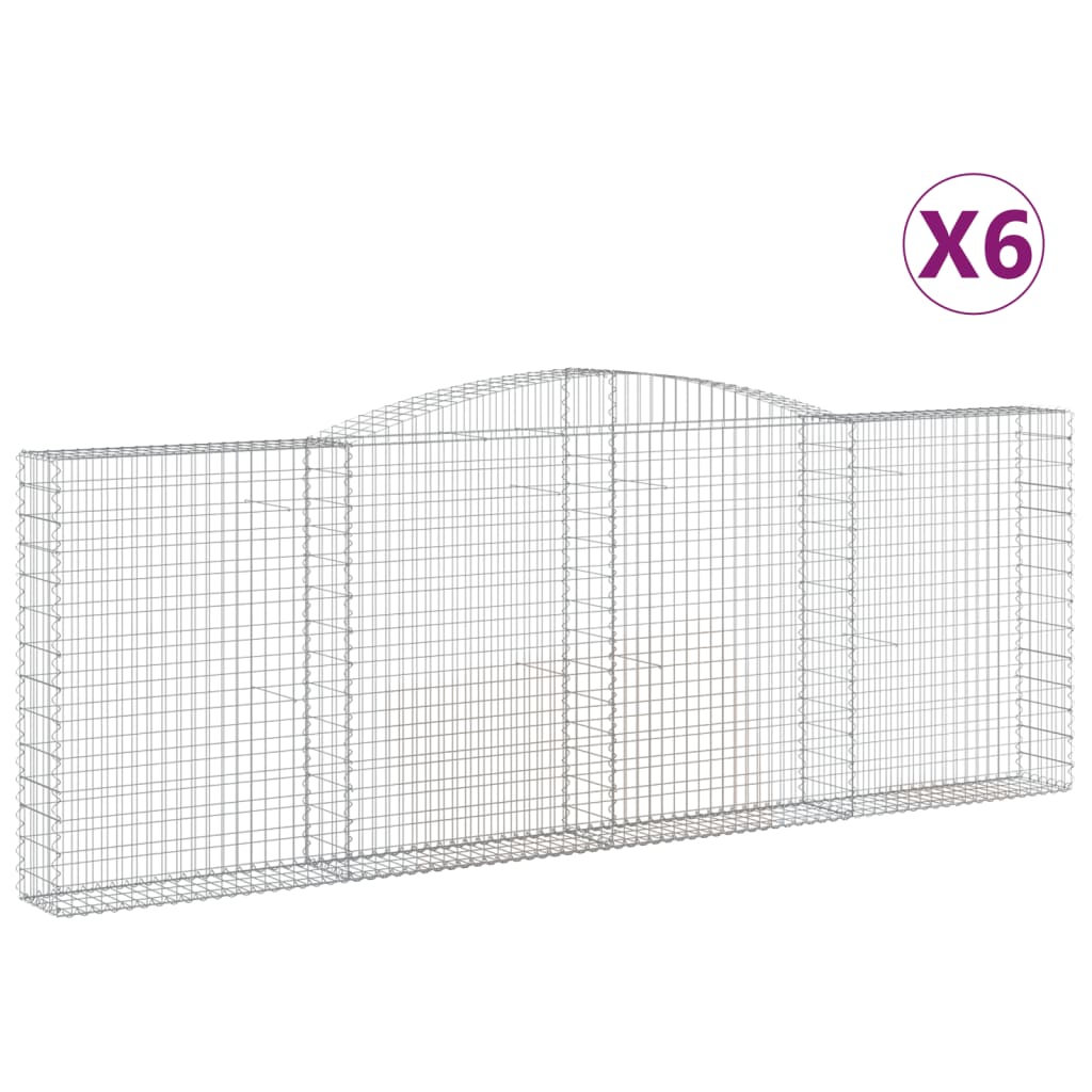 Kaarevat kivikorit 6 kpl 400x30x140/160 cm galvanoitu rauta - Sisustajankoti.fi