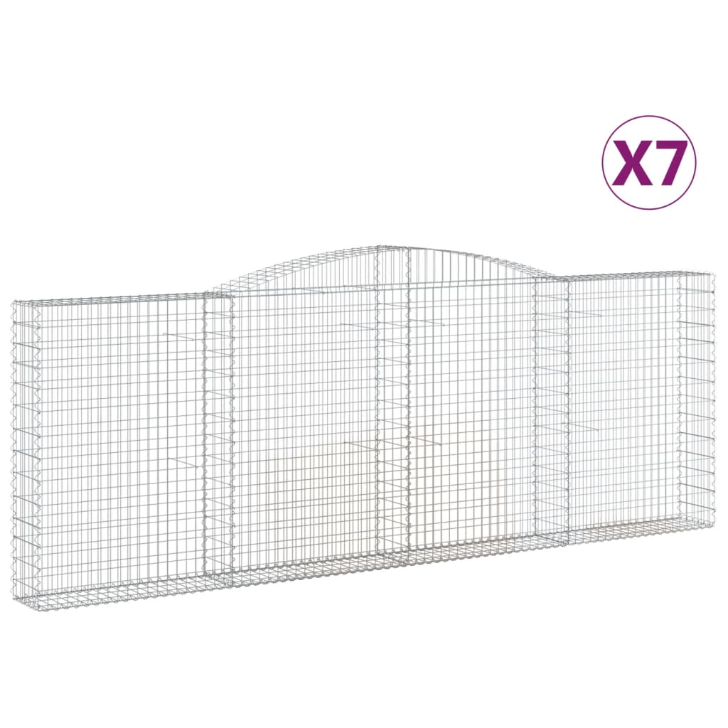 Kaarevat kivikorit 7 kpl 400x30x140/160 cm galvanoitu rauta - Sisustajankoti.fi