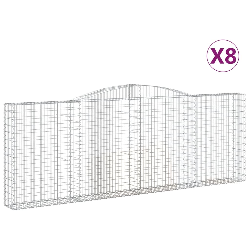 Kaarevat kivikorit 8 kpl 400x30x140/160 cm galvanoitu rauta - Sisustajankoti.fi
