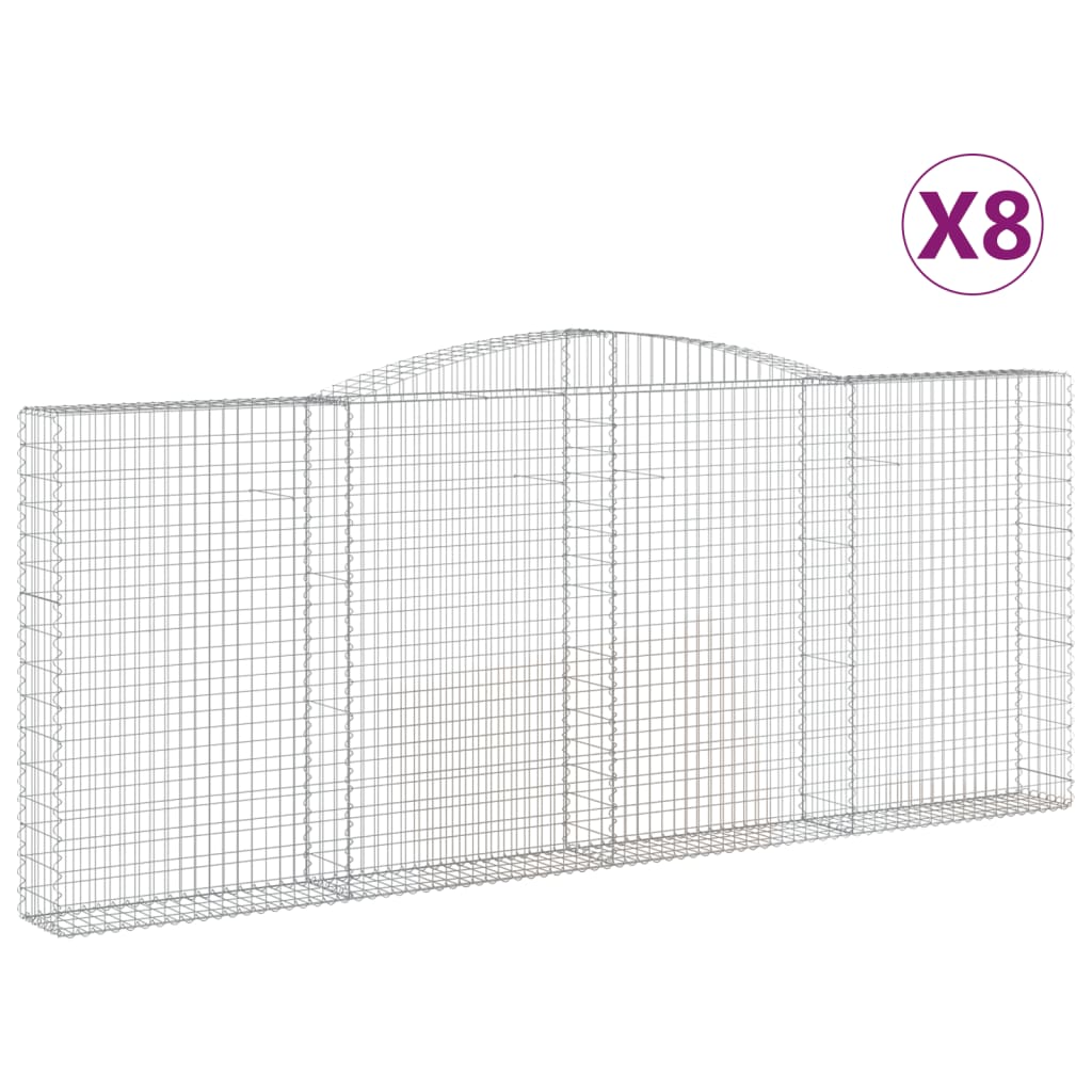 Kaarevat kivikorit 8 kpl 400x30x160/180 cm galvanoitu rauta - Sisustajankoti.fi