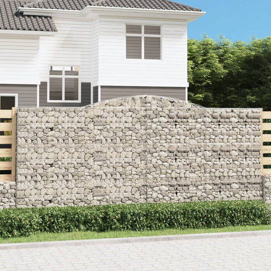 Kaarevat kivikorit 4 kpl 400x30x180/200 cm galvanoitu rauta - Sisustajankoti.fi