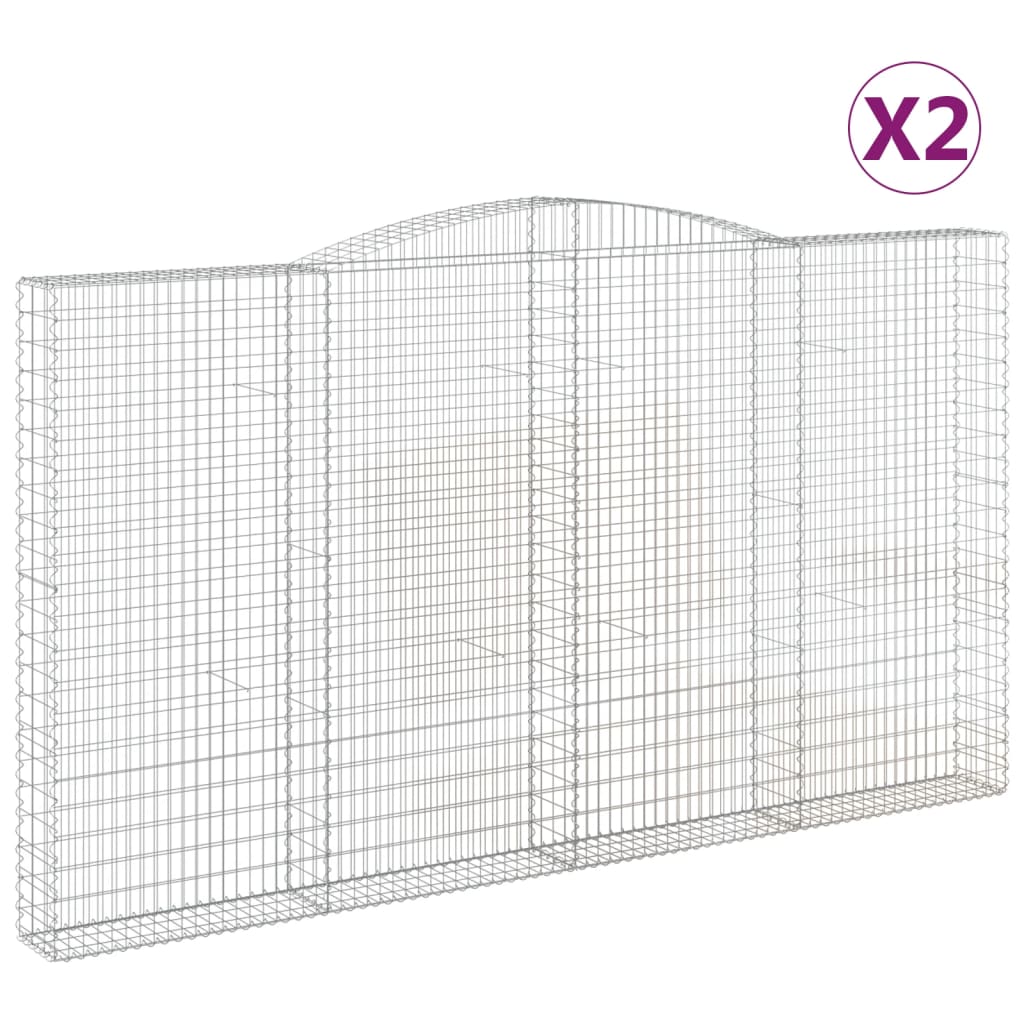 Kaarevat kivikorit 2 kpl 400x30x220/240 cm galvanoitu rauta - Sisustajankoti.fi