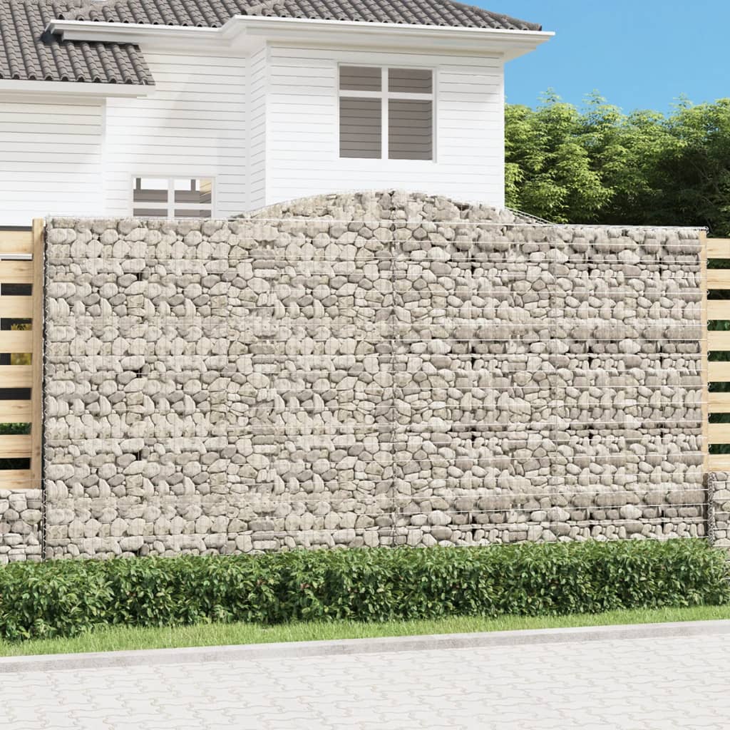 Kaarevat kivikorit 2 kpl 400x30x220/240 cm galvanoitu rauta - Sisustajankoti.fi