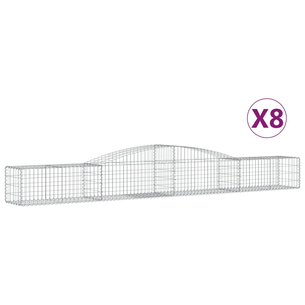 Kaarevat kivikorit 8 kpl 400x50x40/60 cm galvanoitu rauta - Sisustajankoti.fi