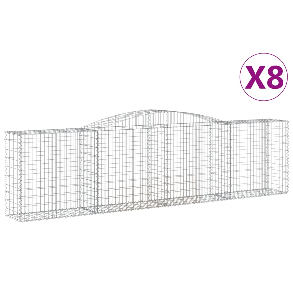 Kaarevat kivikorit 8 kpl 400x50x100/120 cm galvanoitu rauta - Sisustajankoti.fi