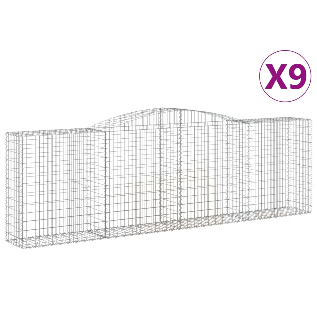 Kaarevat kivikorit 9 kpl 400x50x120/140 cm galvanoitu rauta - Sisustajankoti.fi