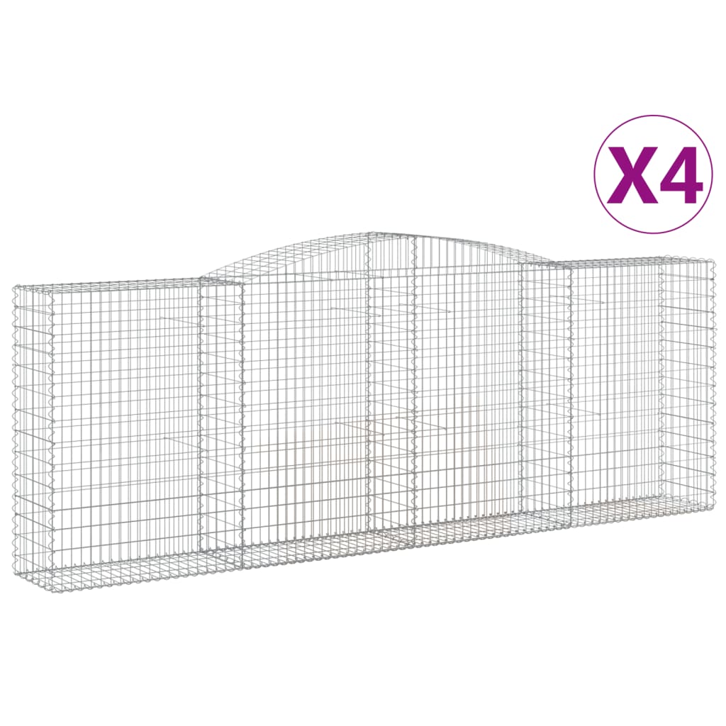 Kaarevat kivikorit 4 kpl 400x50x140/160 cm galvanoitu rauta - Sisustajankoti.fi