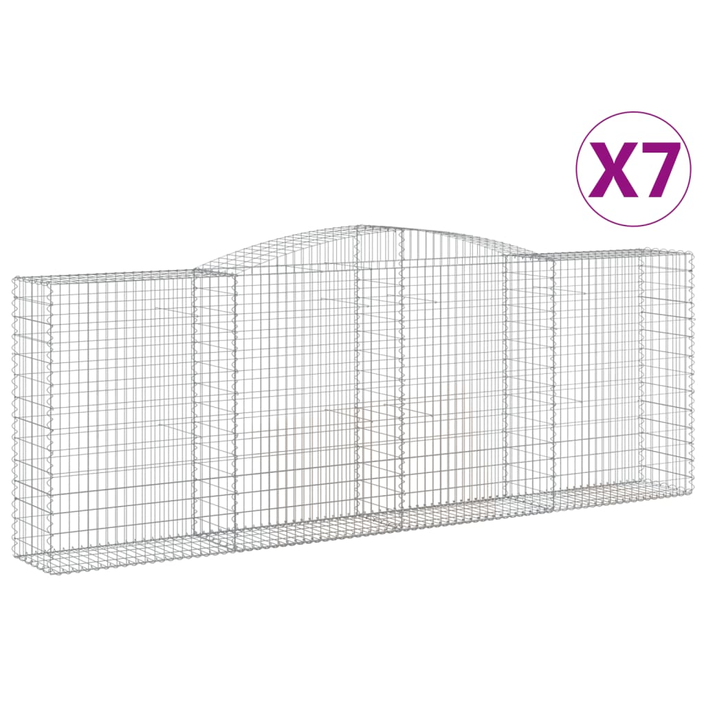 Kaarevat kivikorit 7 kpl 400x50x140/160 cm galvanoitu rauta - Sisustajankoti.fi