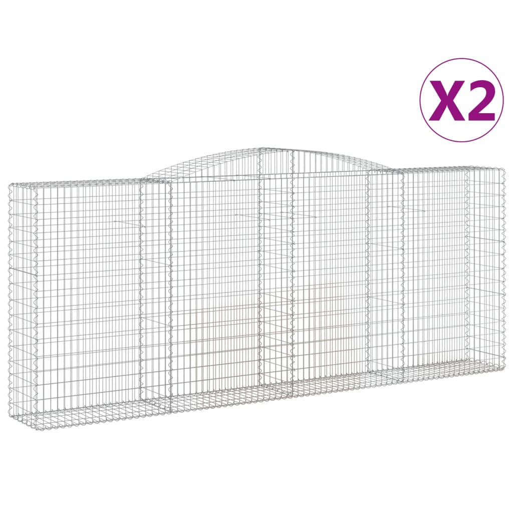 Kaarevat kivikorit 2 kpl 400x50x160/180 cm galvanoitu rauta - Sisustajankoti.fi