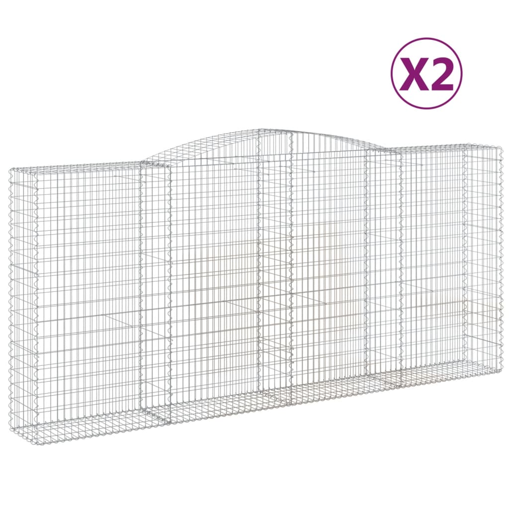 Kaarevat kivikorit 2 kpl 400x50x180/200 cm galvanoitu rauta - Sisustajankoti.fi