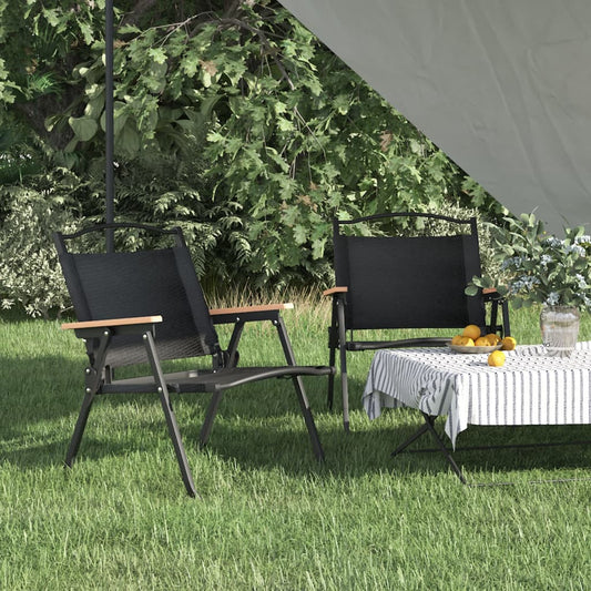 Retkituolit 2 kpl musta 54x43x59 cm Oxford kangas - Sisustajankoti.fi