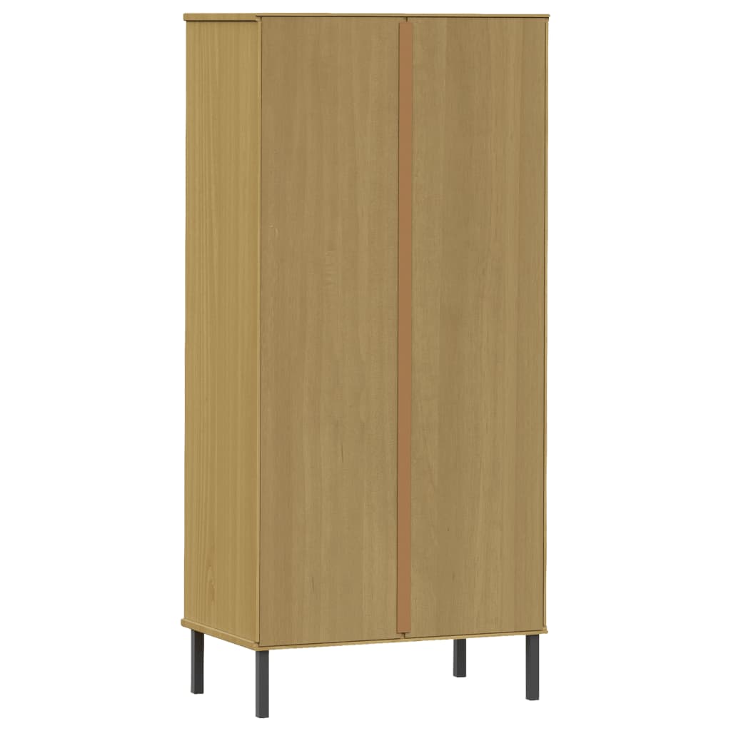 Kirjahylly 2 laatikolla ruskea 60x35x128,5 cm täyspuu OSLO - Sisustajankoti.fi