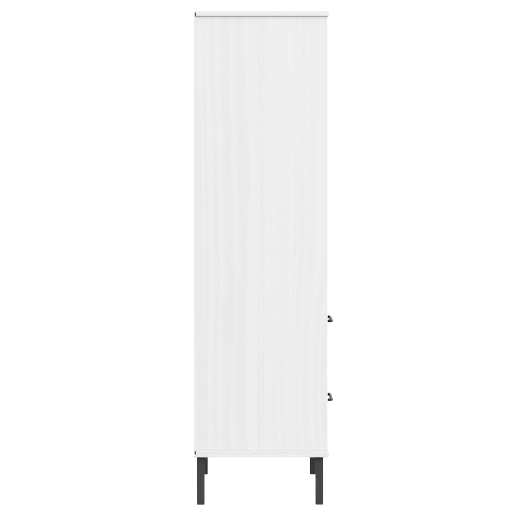 Kirjahylly 2 laatikolla valkoinen 60x35x128,5 cm täyspuu OSLO - Sisustajankoti.fi