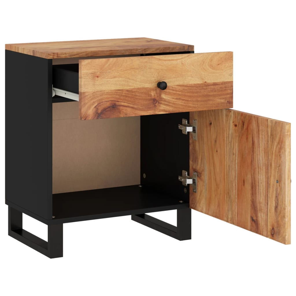 Yöpöytä 50x33x60 cm täysi akasiapuu ja tekninen puu - Sisustajankoti.fi