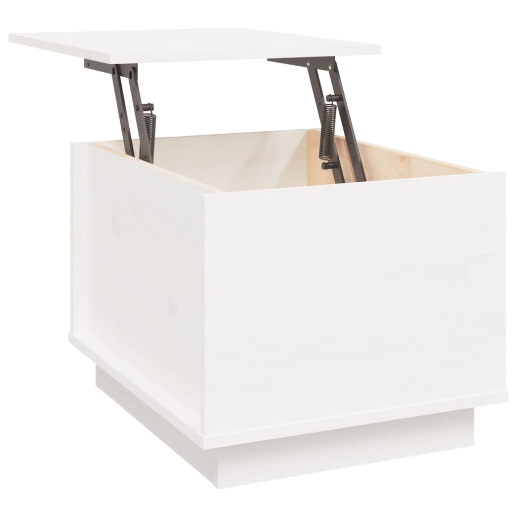 Sohvapöytä valkoinen 40x50x35 cm täysi mänty - Sisustajankoti.fi