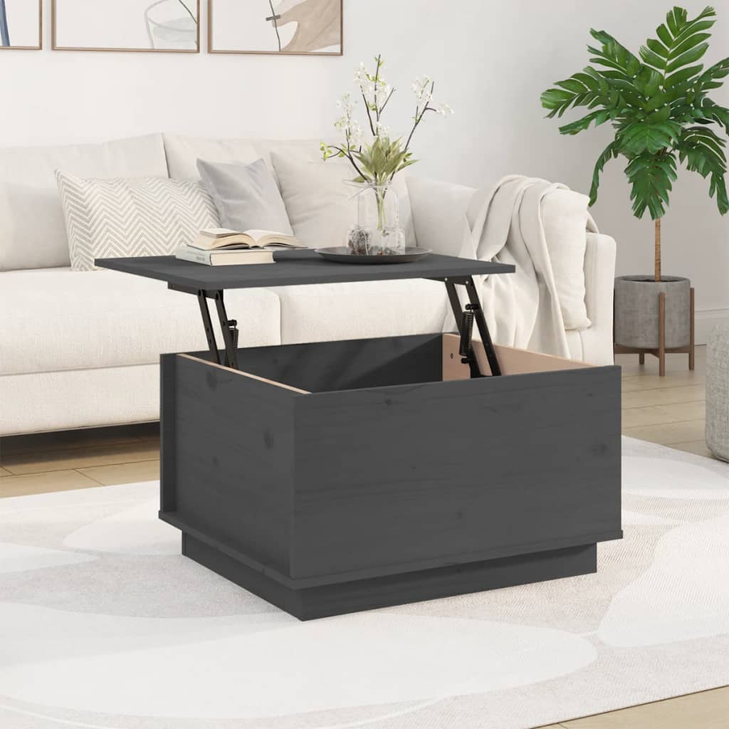 Sohvapöytä harmaa 60x50x35 cm täysi mänty - Sisustajankoti.fi