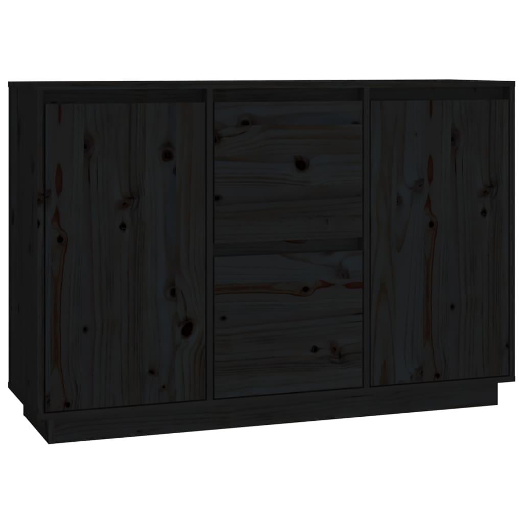 Senkki musta 111x34x75 cm täysi mänty - Sisustajankoti.fi