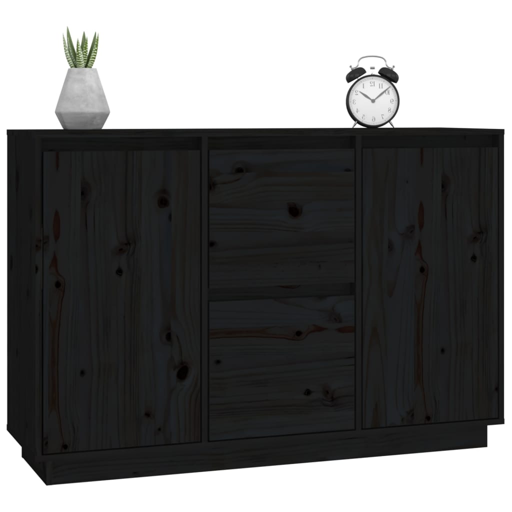 Senkki musta 111x34x75 cm täysi mänty - Sisustajankoti.fi