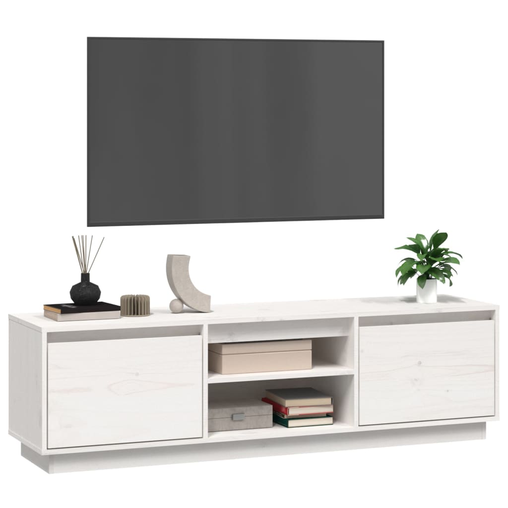 TV-taso valkoinen 140x35x40 cm täysi mänty - Sisustajankoti.fi