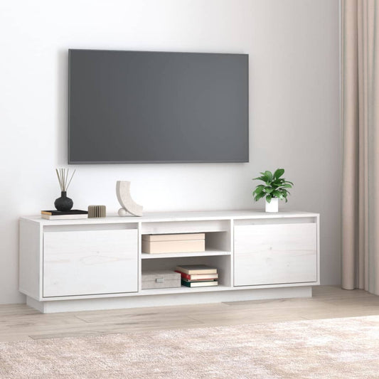 TV-taso valkoinen 140x35x40 cm täysi mänty - Sisustajankoti.fi
