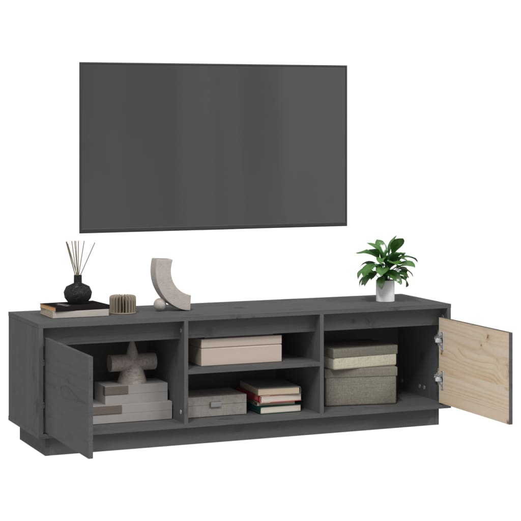 TV-taso harmaa 140x35x40 cm täysi mänty - Sisustajankoti.fi